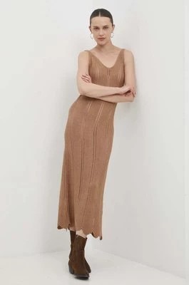 Zdjęcie produktu Answear Lab sukienka kolor brązowy maxi dopasowana