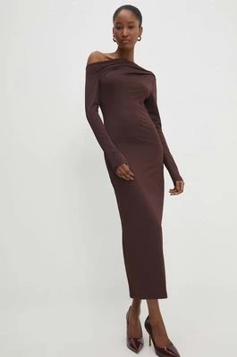Zdjęcie produktu Answear Lab sukienka kolor brązowy mini dopasowana
