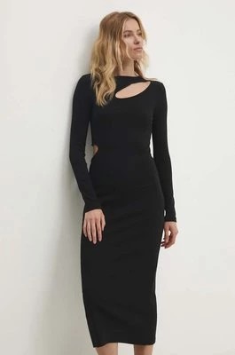 Zdjęcie produktu Answear Lab sukienka kolor czarny midi dopasowana