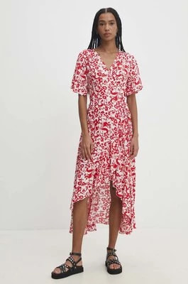 Zdjęcie produktu Answear Lab sukienka kolor czerwony maxi rozkloszowana