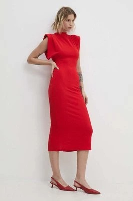 Zdjęcie produktu Answear Lab sukienka kolor czerwony midi prosta
