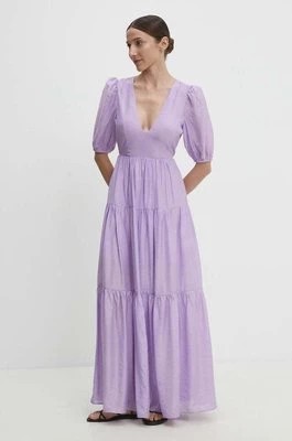 Zdjęcie produktu Answear Lab sukienka kolor fioletowy maxi rozkloszowana