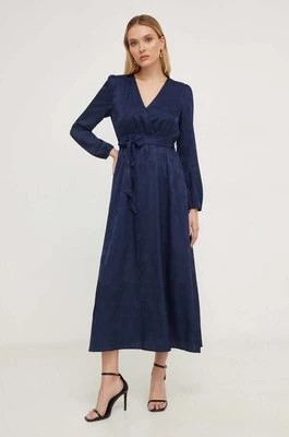 Zdjęcie produktu Answear Lab sukienka kolor granatowy maxi rozkloszowana