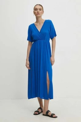 Zdjęcie produktu Answear Lab sukienka kolor niebieski midi rozkloszowana