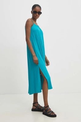 Zdjęcie produktu Answear Lab sukienka kolor niebieski midi rozkloszowana