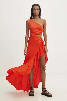 Zdjęcie produktu Answear Lab sukienka kolor pomarańczowy midi rozkloszowana