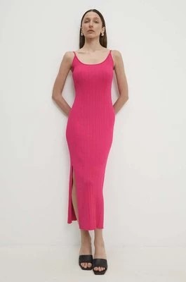 Zdjęcie produktu Answear Lab sukienka kolor różowy midi dopasowana