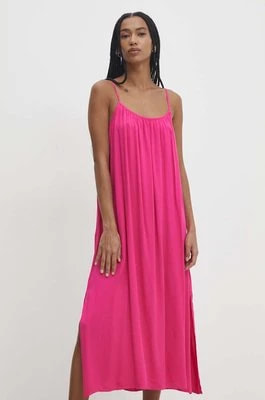 Zdjęcie produktu Answear Lab sukienka kolor różowy midi rozkloszowana