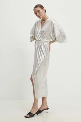 Zdjęcie produktu Answear Lab sukienka kolor srebrny midi rozkloszowana