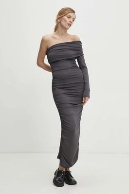 Zdjęcie produktu Answear Lab sukienka kolor szary maxi dopasowana