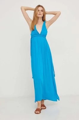 Zdjęcie produktu Answear Lab sukienka kolor turkusowy maxi rozkloszowana