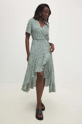 Zdjęcie produktu Answear Lab sukienka kolor zielony midi prosta