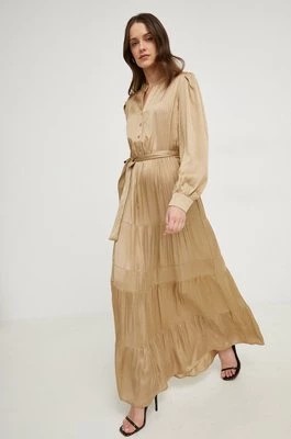 Zdjęcie produktu Answear Lab sukienka kolor złoty maxi rozkloszowana