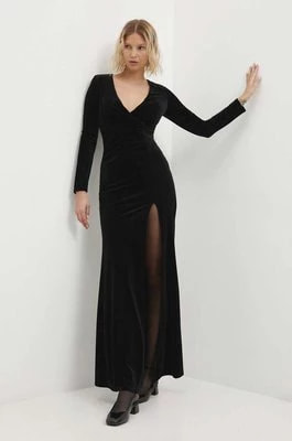 Zdjęcie produktu Answear Lab sukienka welurowa kolor czarny maxi dopasowana