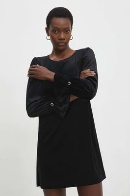 Zdjęcie produktu Answear Lab sukienka welurowa kolor czarny mini rozkloszowana