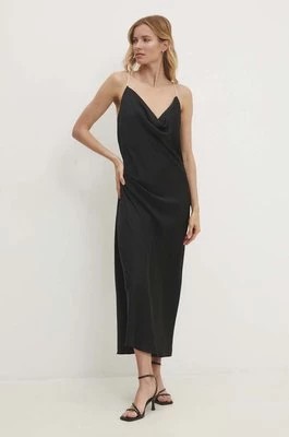 Zdjęcie produktu Answear Lab sukienka z jedwabiem kolor czarny maxi rozkloszowana