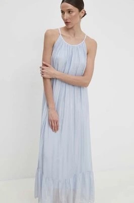 Zdjęcie produktu Answear Lab sukienka z jedwabiem kolor niebieski maxi rozkloszowana