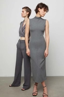 Zdjęcie produktu Answear Lab sukienka z wełną kolor szary maxi prosta