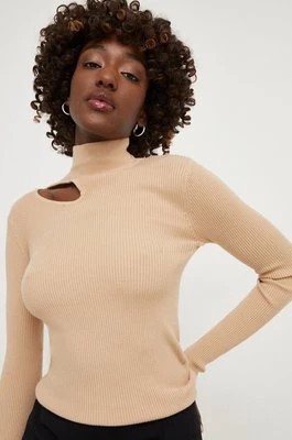 Zdjęcie produktu Answear Lab sweter damski kolor brązowy lekki z półgolfem