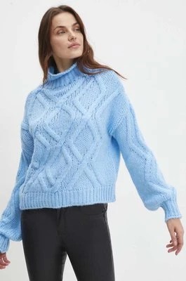 Zdjęcie produktu Answear Lab sweter damski kolor niebieski ciepły z golfem