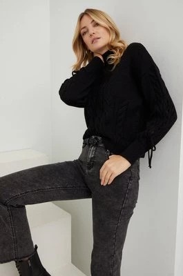Zdjęcie produktu Answear Lab sweter z domieszką wełny damski kolor czarny z półgolfem