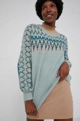 Zdjęcie produktu Answear Lab Sweter z domieszką wełny damski kolor zielony