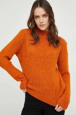 Zdjęcie produktu Answear Lab sweter z wełną kolor pomarańczowy z półgolfem