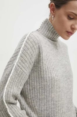 Zdjęcie produktu Answear Lab sweter z wełną kolor szary z półgolfem