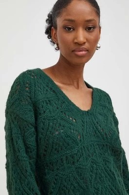 Zdjęcie produktu Answear Lab sweter z wełną kolor zielony ciepły