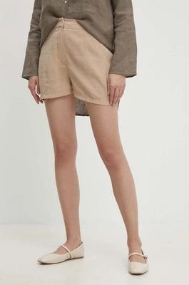 Zdjęcie produktu Answear Lab szorty damskie kolor beżowy gładkie high waist