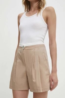 Zdjęcie produktu Answear Lab szorty damskie kolor beżowy gładkie high waist