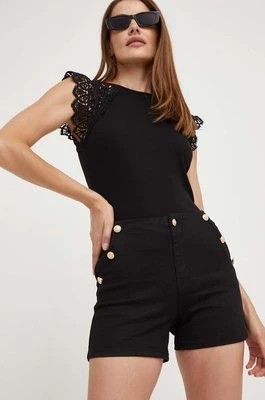 Zdjęcie produktu Answear Lab szorty damskie kolor czarny z aplikacją high waist