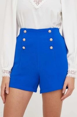Zdjęcie produktu Answear Lab szorty damskie kolor niebieski gładkie high waist