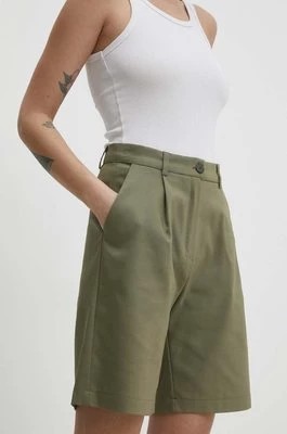 Zdjęcie produktu Answear Lab szorty damskie kolor zielony gładkie high waist