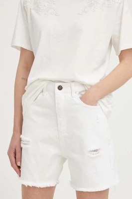 Zdjęcie produktu Answear Lab szorty jeansowe bawełniane kolor biały gładkie high waist