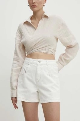 Zdjęcie produktu Answear Lab szorty jeansowe damskie kolor biały gładkie high waist
