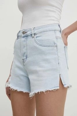 Zdjęcie produktu Answear Lab szorty jeansowe damskie kolor niebieski gładkie high waist