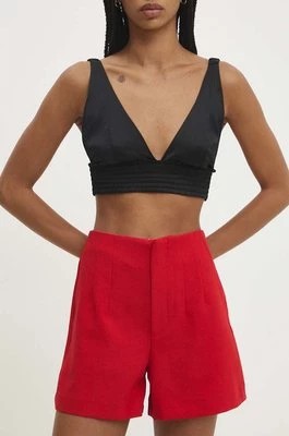 Zdjęcie produktu Answear Lab szorty kolor czerwony gładkie high waist