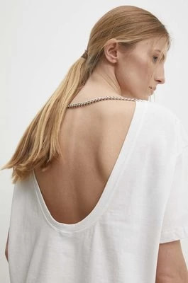 Zdjęcie produktu Answear Lab t-shirt bawełniany damski kolor biały odkryte plecy
