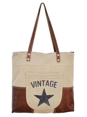 Zdjęcie produktu Anticline Skórzany shopper bag w kolorze beżowo-brązowym - 43 x 35 cm rozmiar: onesize