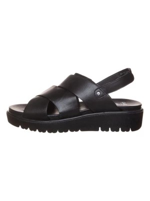 Zdjęcie produktu Ara Shoes Skórzane sandały w kolorze czarnym na koturnie rozmiar: 36
