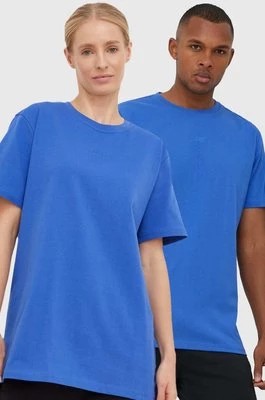 Zdjęcie produktu Arkk Copenhagen t-shirt bawełniany kolor niebieski gładki