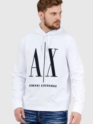 Zdjęcie produktu ARMANI EXCHANGE Biała bluza męska z kapturem i wyszywanym logo