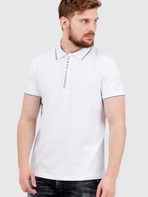 Zdjęcie produktu ARMANI EXCHANGE Biała męska koszulka polo na suwak