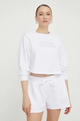 Zdjęcie produktu Armani Exchange bluza bawełniana damska kolor biały z aplikacją 3DYM90 YJFHZ