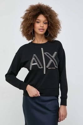 Zdjęcie produktu Armani Exchange bluza damska kolor czarny z nadrukiem 3DYM11 YJEBZ