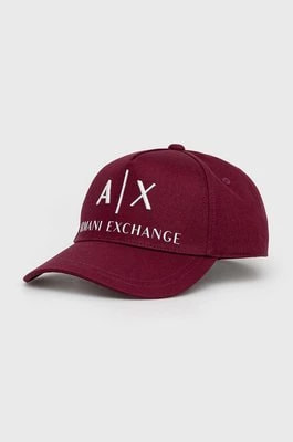 Zdjęcie produktu Armani Exchange czapka kolor bordowy z aplikacją 954039 CC513 NOS