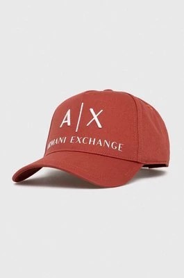 Zdjęcie produktu Armani Exchange czapka bawełniana kolor pomarańczowy z aplikacją 954039 CC513 NOS