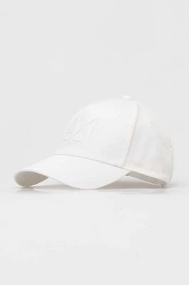 Zdjęcie produktu Armani Exchange czapka z daszkiem bawełniana kolor biały z aplikacją 944200 4R100