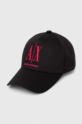 Zdjęcie produktu Armani Exchange czapka z daszkiem bawełniana kolor czarny z aplikacją 954047 CC811 NOS